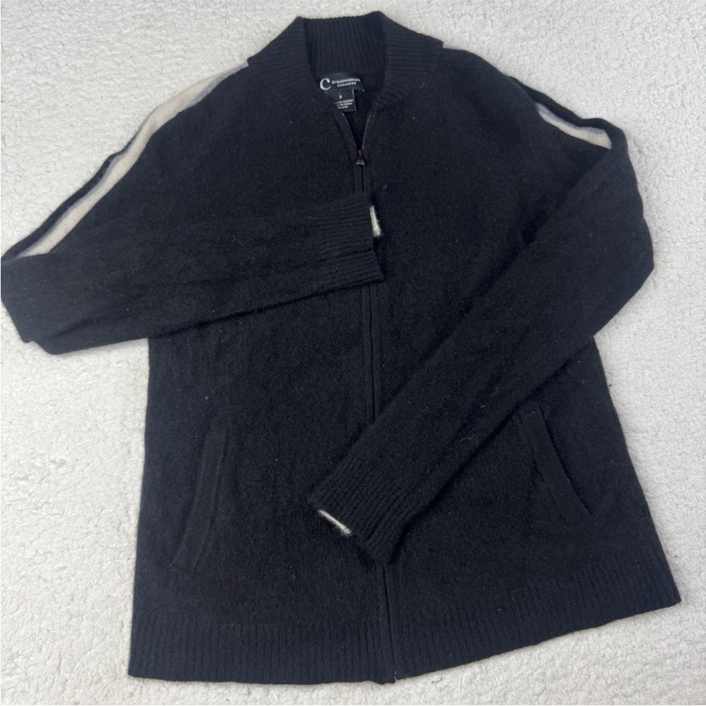 C by Bloomingdales Cashmere‎ Sweater Women’s Small Black Full Zip Pockets